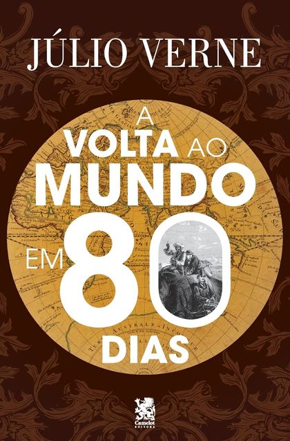 Capa de A Volta ao Mundo em 80 Dias, de Júlio Verne