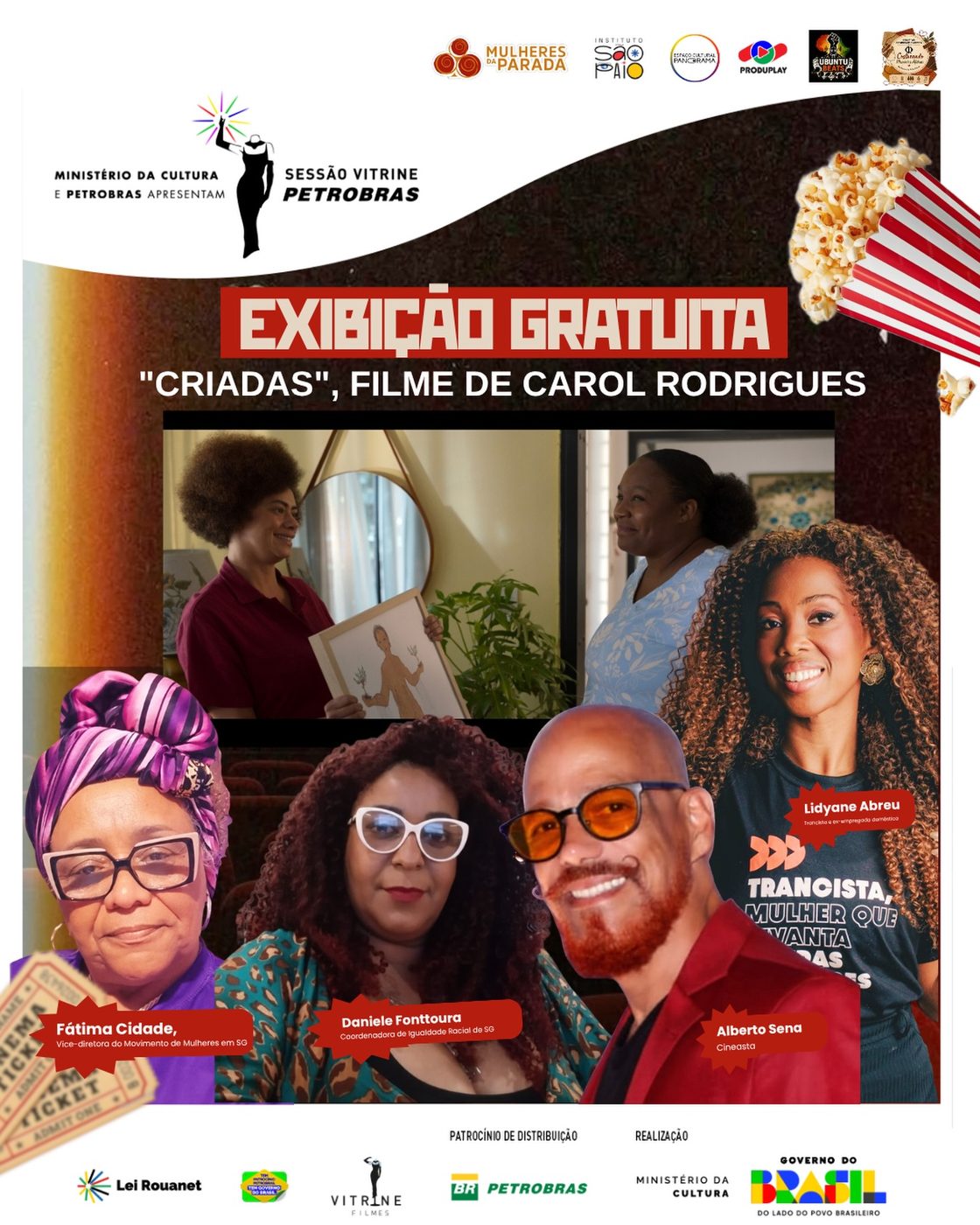 Cartaz da exibição gratuita do filme Criadas