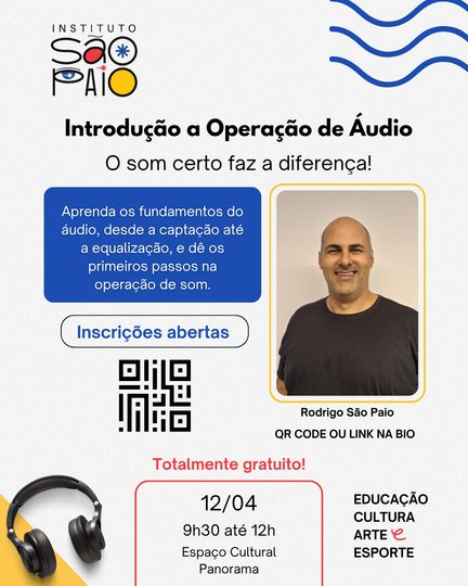 Cartaz do curso Introdução a Operação de Áudio