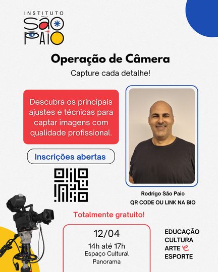 Cartaz do curso Operação de Câmera