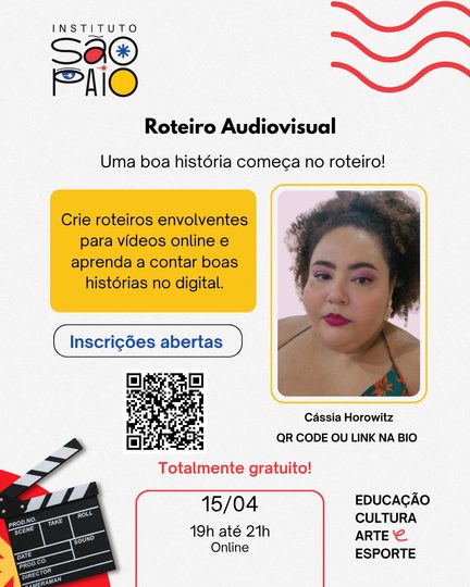 Cartaz do curso online Roteiro Audiovisual
